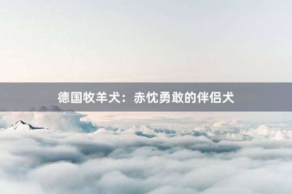 德国牧羊犬：赤忱勇敢的伴侣犬